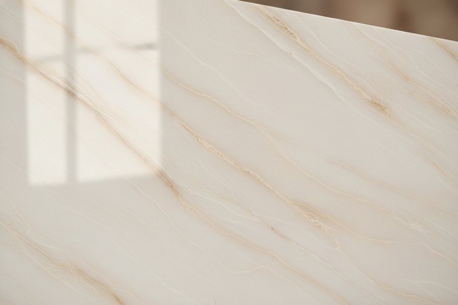 Quartzite countertop surface.